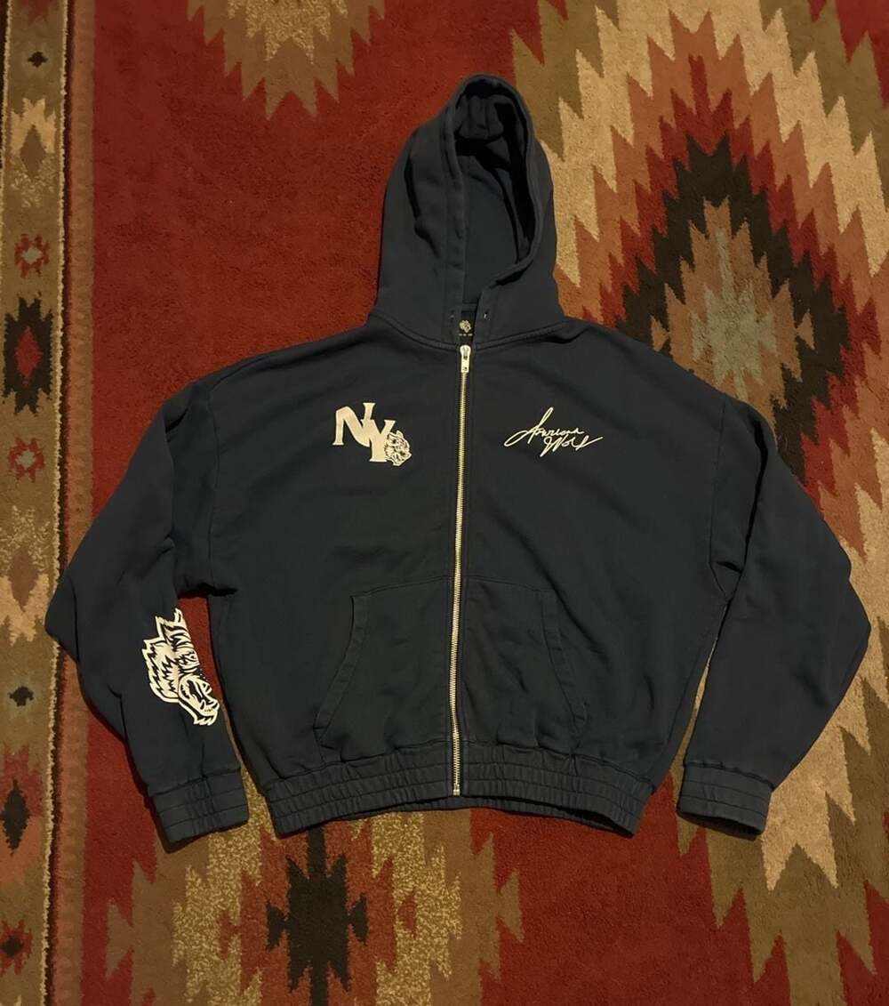 Darc Sport American Wolf NY Zip Up Hoodie Navy Blue